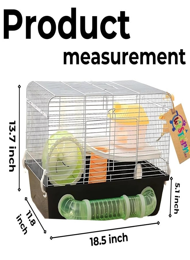 Western Era Hamster Cage - Wired Top for Easy Viewing, Built-in Handle for Portability, Fully Ventilated for Pet Comfort, Safe & Secure Transport of Gerbils, Small Pets, Food Tray & Water Bottle - Image 4